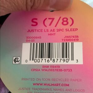 Justice Mint Pajama Set for Kids